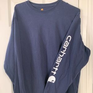 Carhartt mens crew neck sweatshirt size Large navy blue